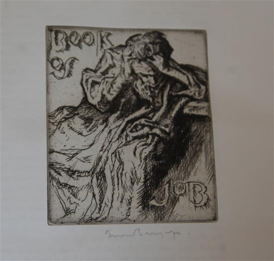 Bible in English - The Book of Job, one of 110, illustrated by Frank Brangwyn, folio, three quarter,